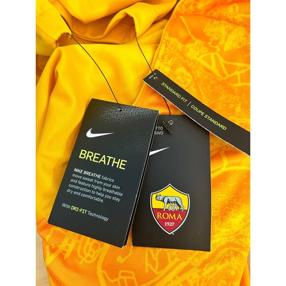 Nike Jersey Youth XL A.S. Roma Soccer 2018 Yellow Dri-Fit MLS NWT - Picture 8 of 8